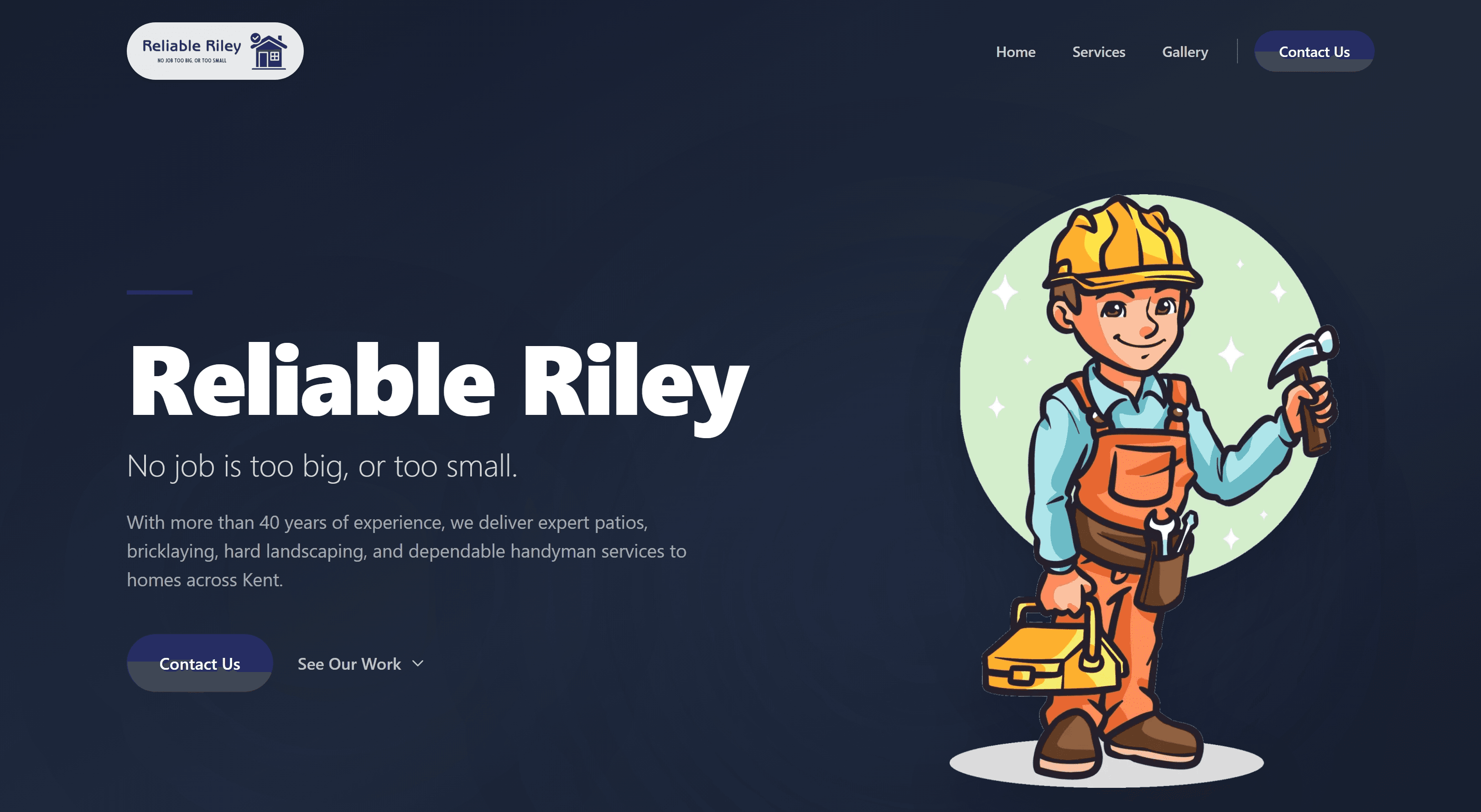 Screenshot of Reliable Riley - Professional website example built by Get A Site